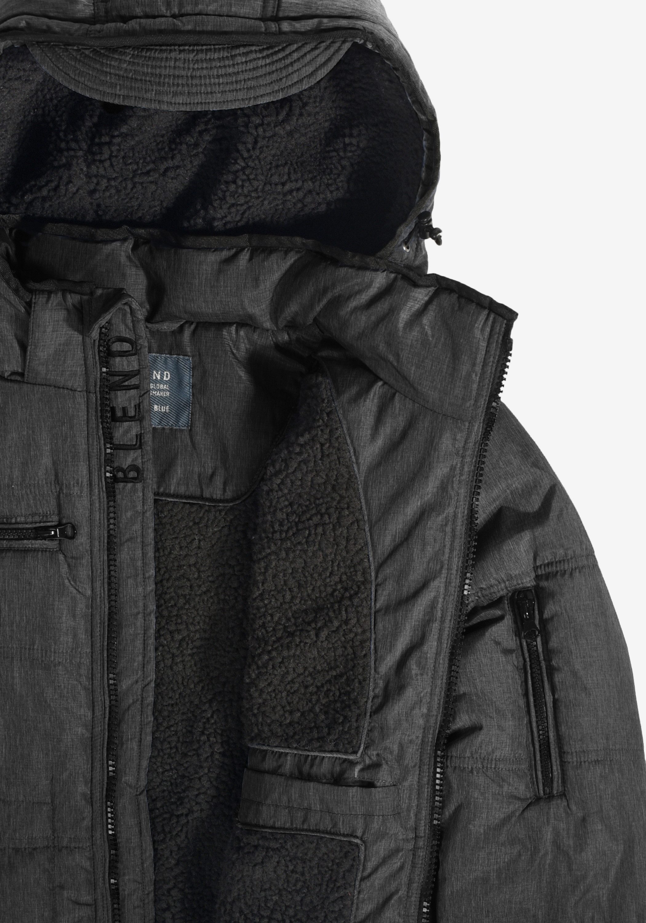 Blend Steppjacke BHBoris (1-St) Winterjacke mit abnehmbarer Kapuze und Teddyfutter