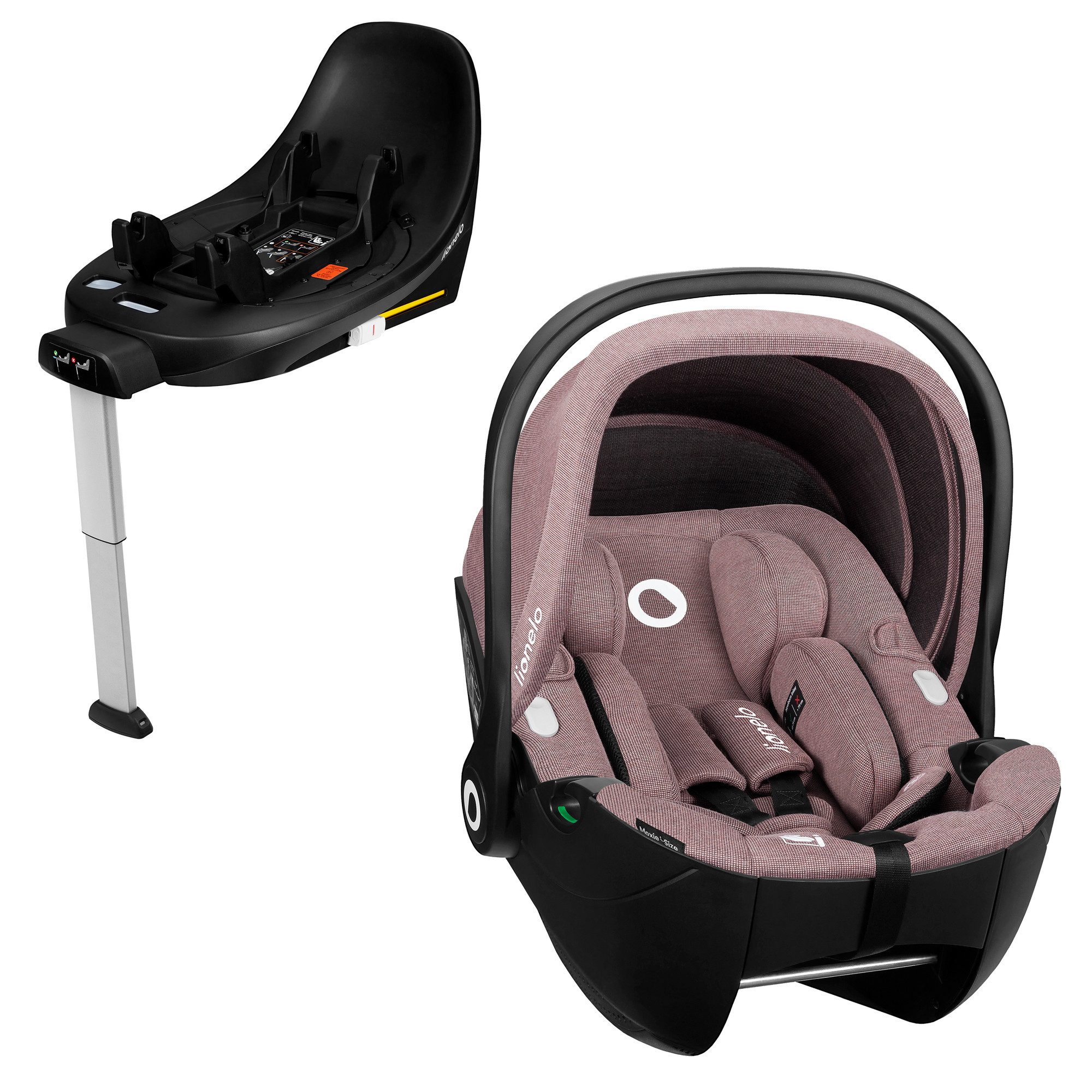 lionelo Autokindersitz MOXIE I-SIZE SET, ab: ab Geburt, bis: bis 87 cm, ab: 40 cm, bis: 87 cm, (Set mit 360°-Basis), Inklusive 360°-Basis/Memory Foam/Bambus/Dri-Seat/Magnetgurte