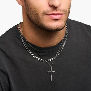 THOMAS SABO Kette mit Anhänger Kreuz mit Onyx und schwarzen Zirkonia