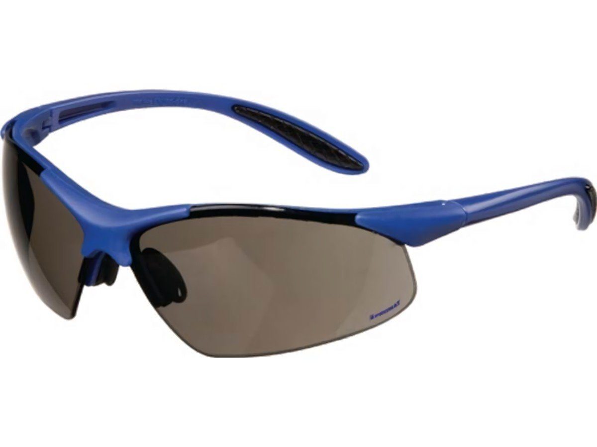 PROMAT Arbeitsschutzbrille Schutzbrille DAYLIGHT PREMIUM EN 166 Bügel dunkelblau,Scheibe smoke P
