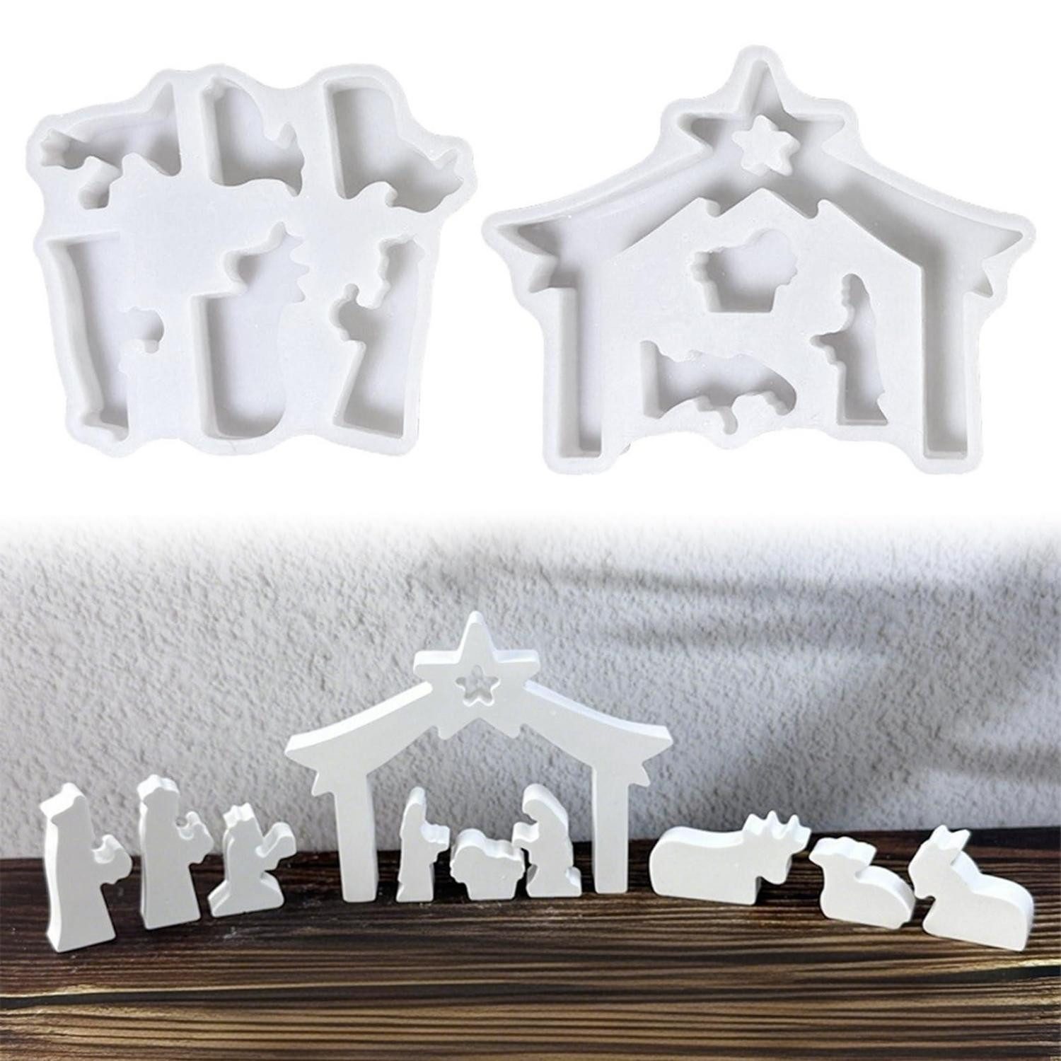 LuxusKollektion Krippenfigur 3er Set Krippe Silikonform Weihnachten (3 St)