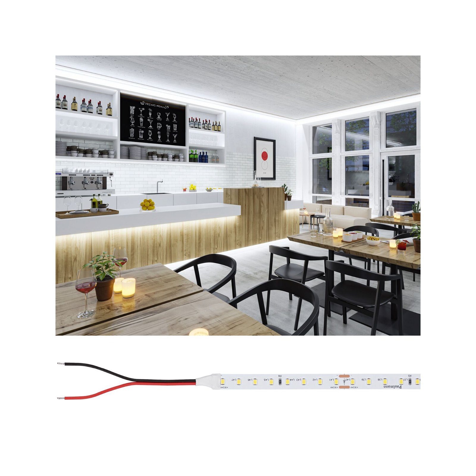 Paulmann LED-Streifen Pro Strip Silver P75 10m 840 IP20 24V DC 42W