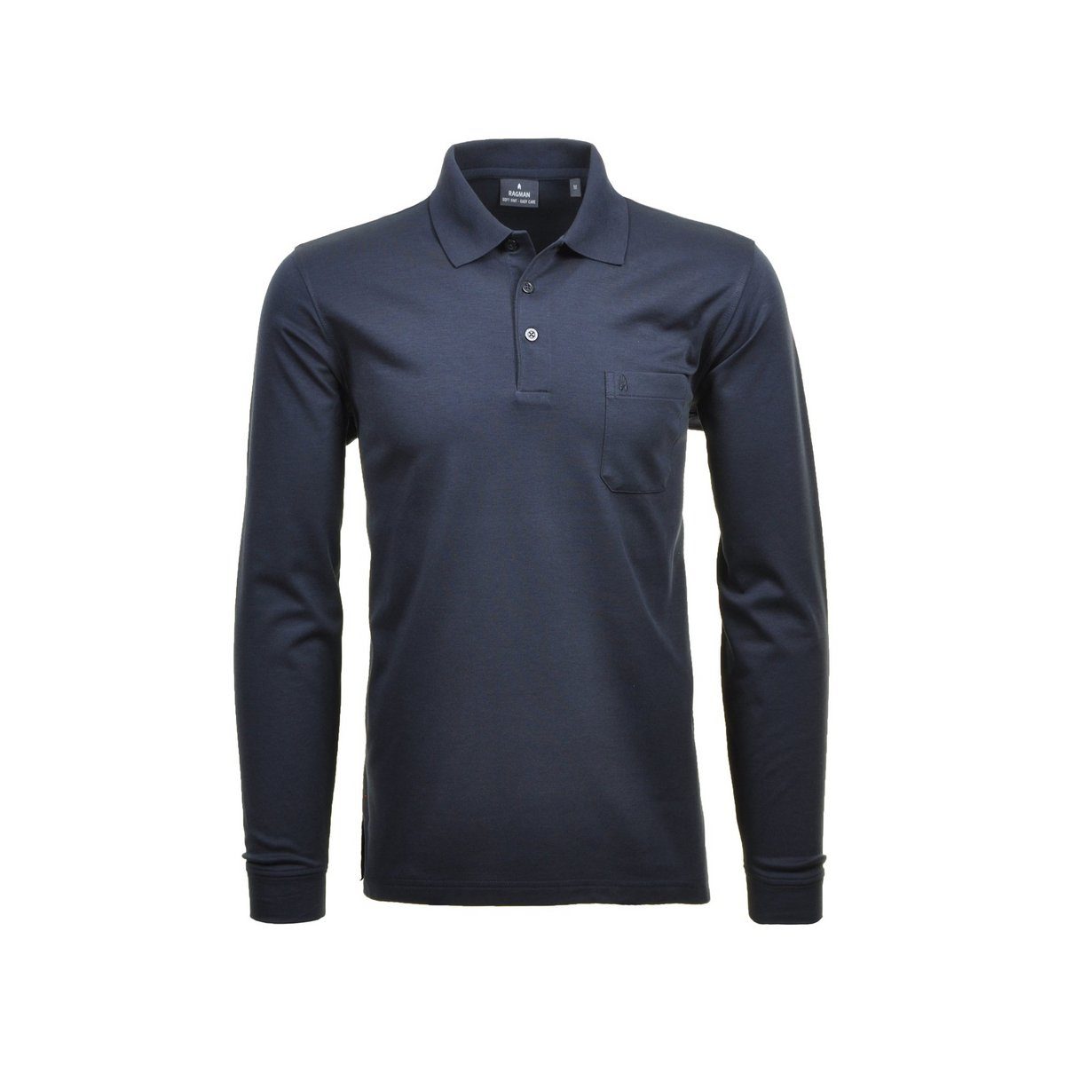 regular RAGMAN (1-tlg) fit marineblau Dunkelblau Poloshirt