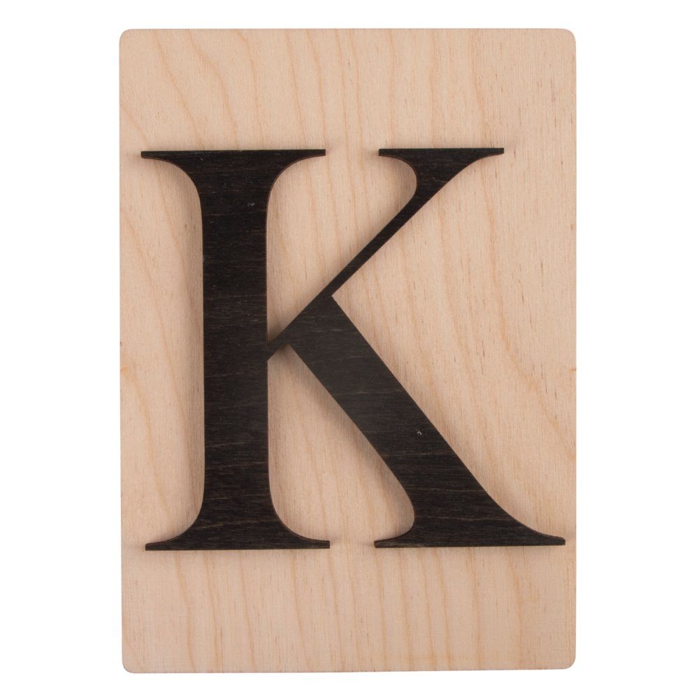 K Holz 10,5x14,8cm Buchstabe FSC Rayher schwarz Deko-Buchstaben