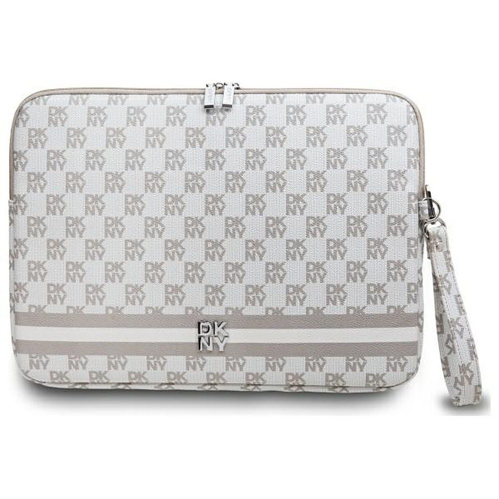 DKNY Laptoptasche Laptop-Sleeve Schutzhülle (Spar-Set, 1-tlg), Markenmuster, Reißverschluss, Handschlaufe, Rückfach