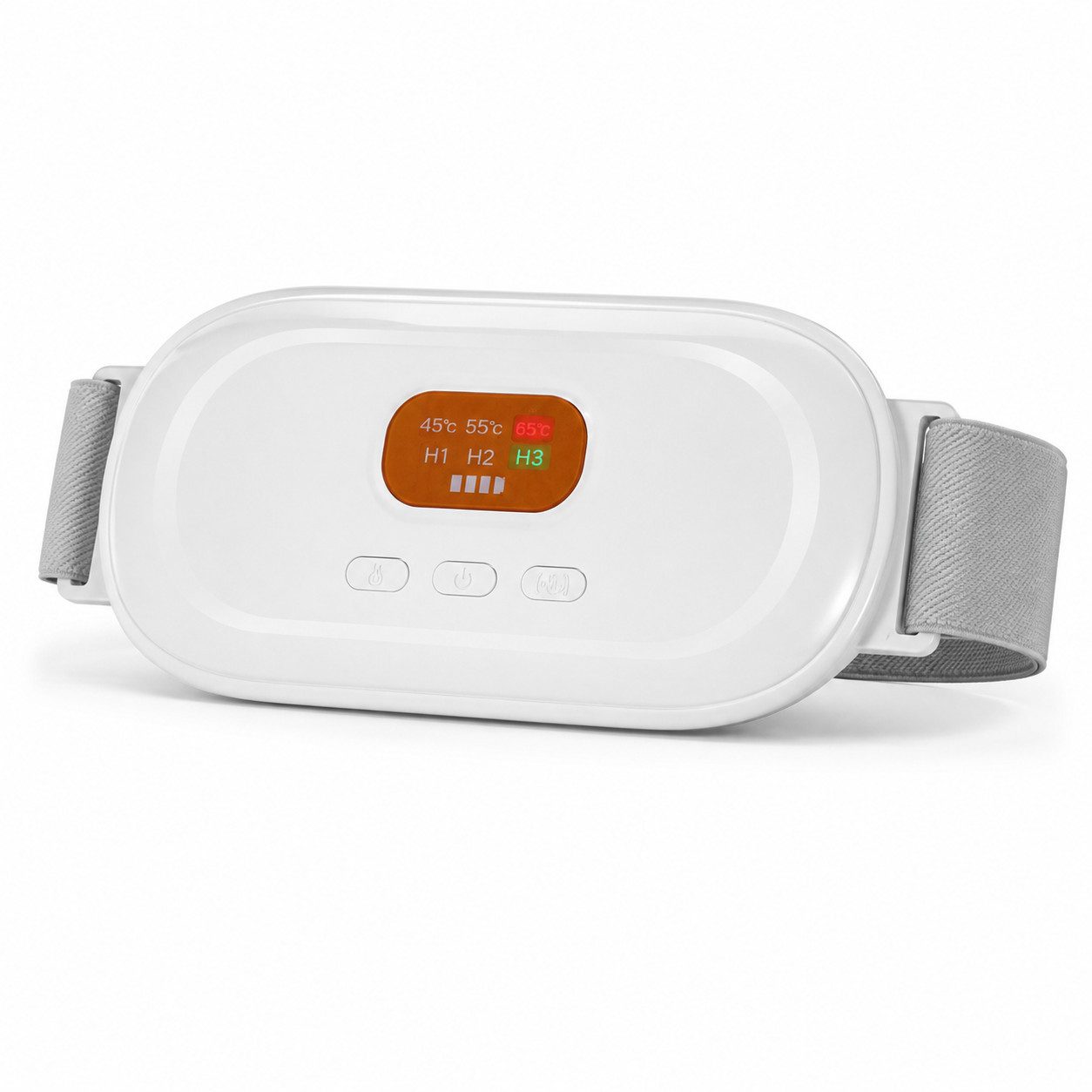 Tekoo Wärmegürtel Bauchmassagegerät Wärmegurt mit Vibration, 3 Heizstufen, Set, Einzelartikel, 45-65 °C, 3 Heizstufen, 3 Vibrationsmodi, USB-Ladung