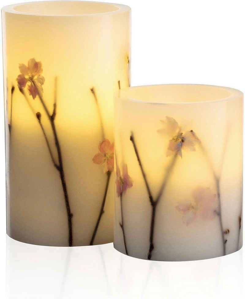 Pauleen LED-Kerze »Shiny Blossom Candle 2er Set, Weihnachtsdeko« (2-tlg)