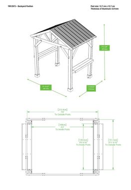 WESTMANN Grillpavillon Laval 6x7, BxT: 174x245 cm, mit Seitenablagen