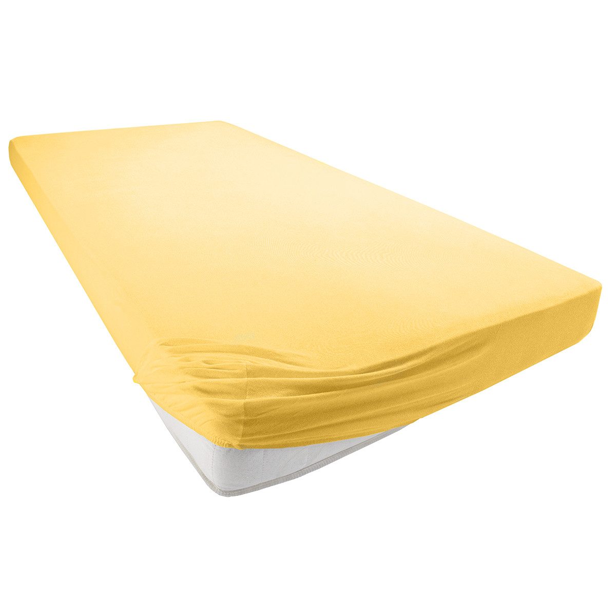 Visaggio Spannbettlaken Jersey aus 100% Baumwolle Spannbetttuch Bettlaken, Jersey, Gummizug: rundum, Spannbettlaken, für Matratzenhöhen bis 22 cm, Steghöhe 30 cm