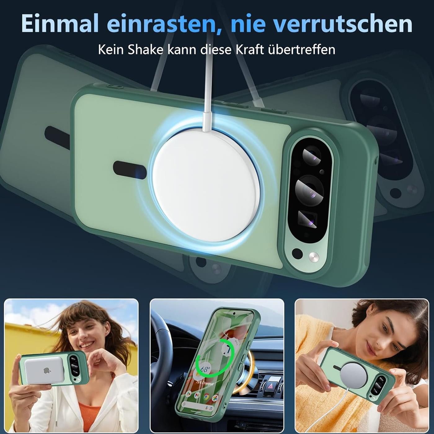 CoolGadget Handyhülle Magnet-Hülle für Pixel 10 Schutzhülle magnetisch 6,3 Zoll, Hülle Matt Stoßfest kompatibel mit QI-Laden Zubehör Kameraschutz Case – Bild 4 von 5