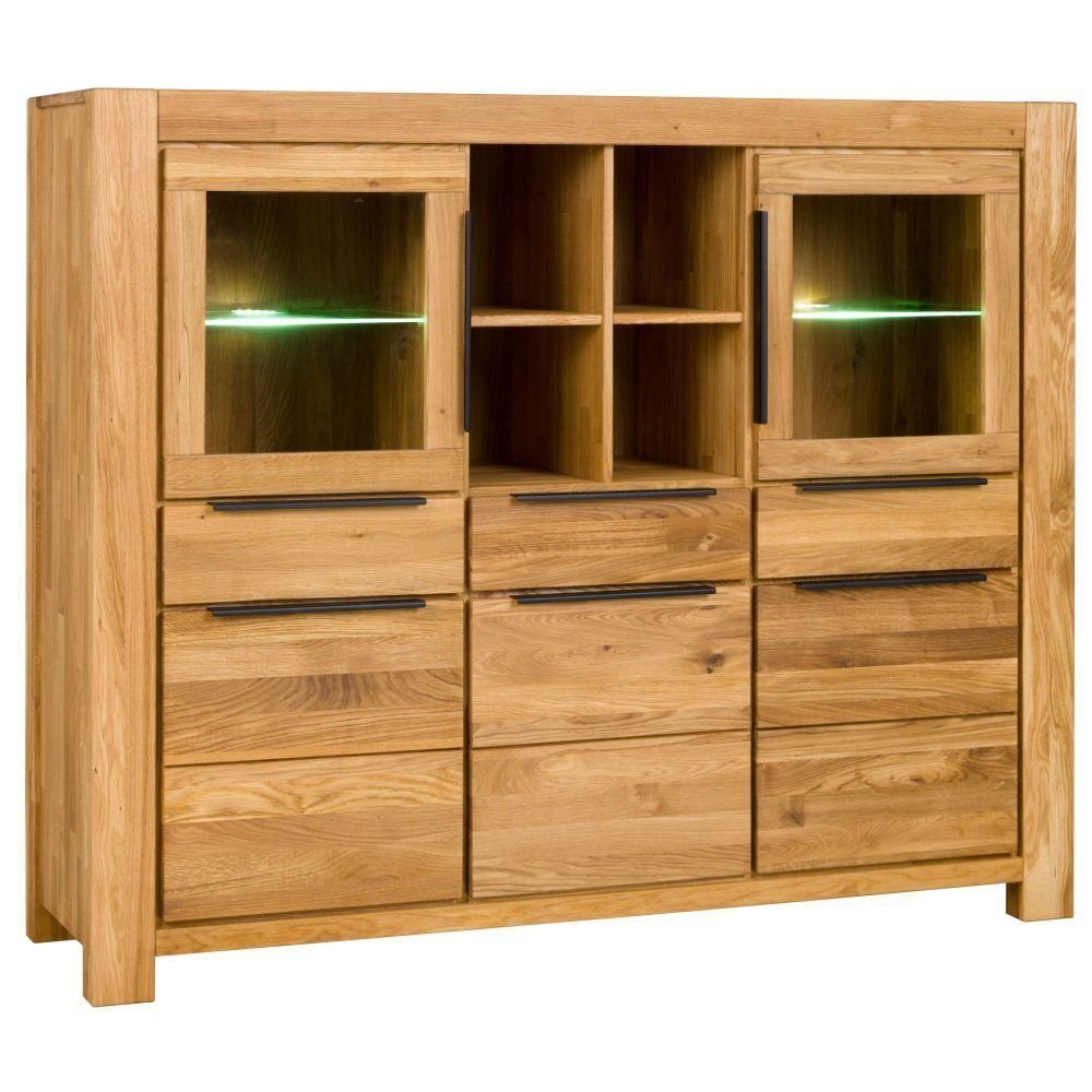 BENEDO MÖBEL Highboard Sina Wildeiche teilmassiv günstig online kaufen