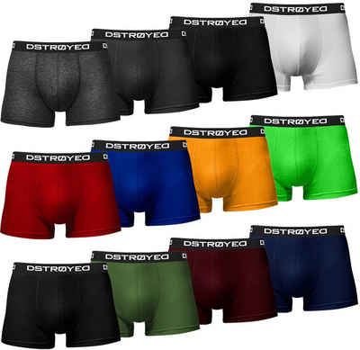 DSTROYED Boxershorts Herren Männer Unterhosen Baumwolle Premium Qualität perfekte Passform (Spar-Pack, 12er Pack) S - 7XL