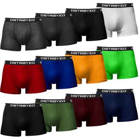 DSTROYED Boxershorts Herren Männer Unterhosen Baumwolle Premium Qualität perfekte Passform (Spar-Pack, 12er Pack) S - 7XL