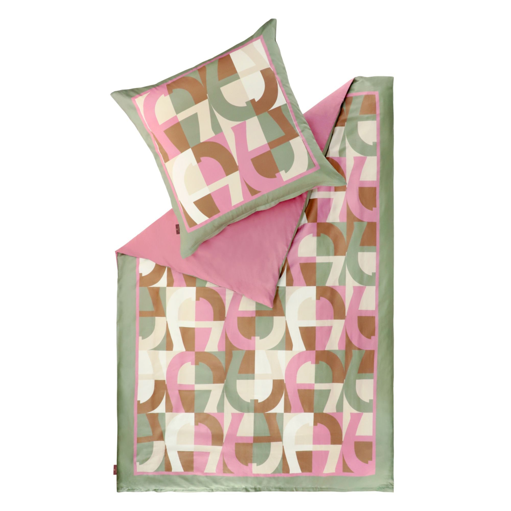 AIGNER Bettwäsche DORA Satin Bettwäsche, Baumwolle, 1 teilig, 135 x 200 cm in Grün