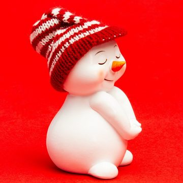 SIKORA Weihnachtsfigur DK32 Schneemann mit Strickmützen für Weihnachten und Winter 2er Set