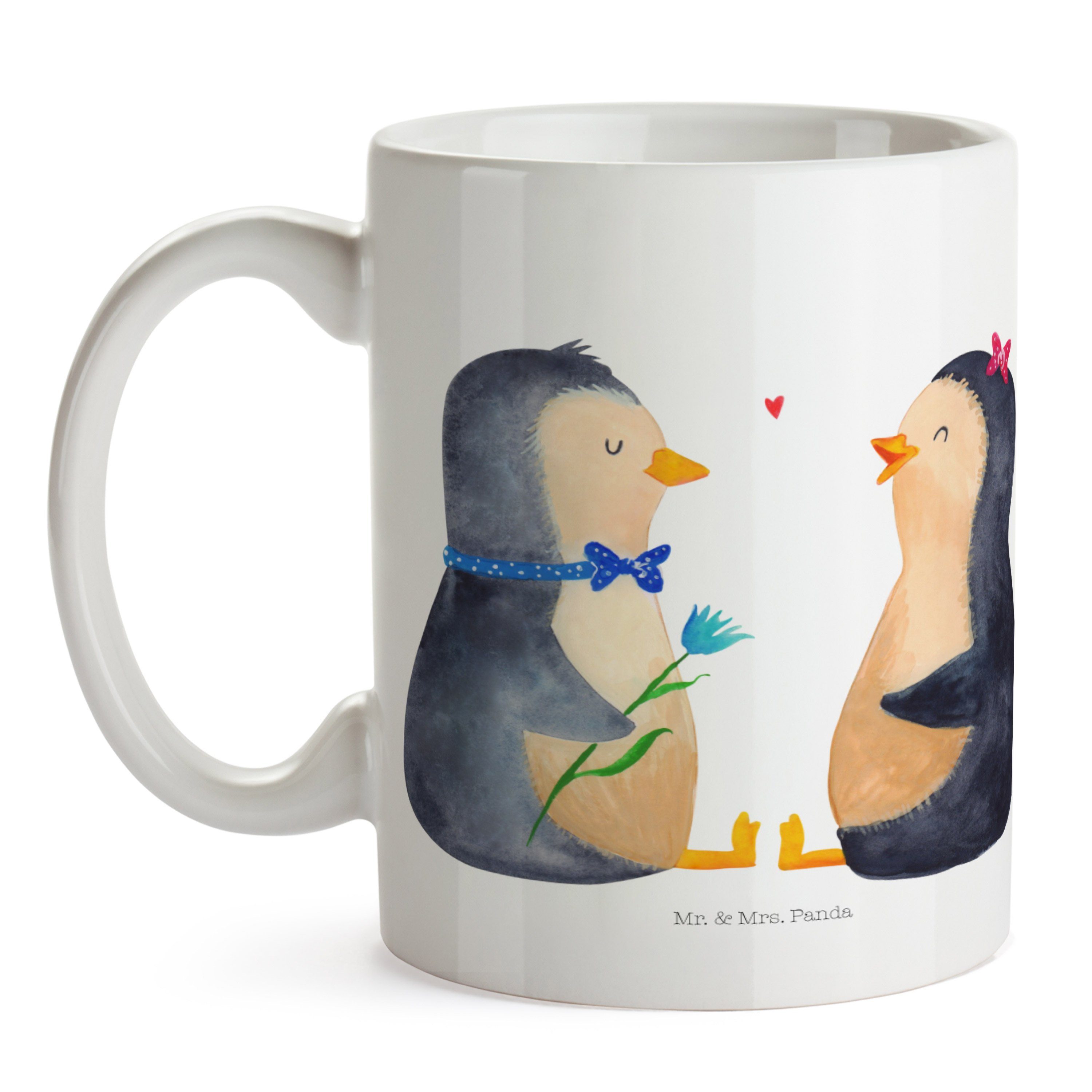 Motive, Tasse Tasse Weiß Mr. Pinguin Kaffee, Tasse, Keramik & Mrs. - Panda Pärchen Liebe, Geschenk, -