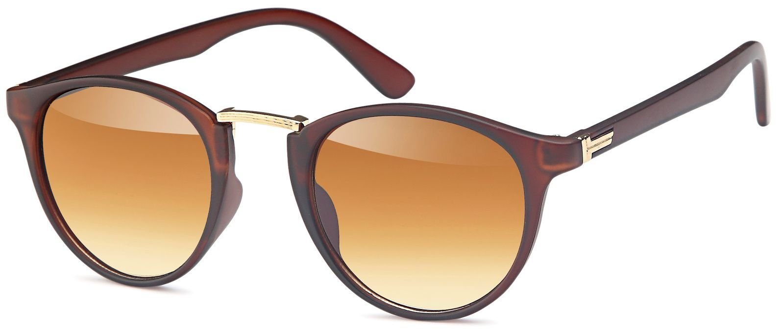 Sonnenbrille Sonnenbrille mit runden Gläsern und Metall Nasensteg