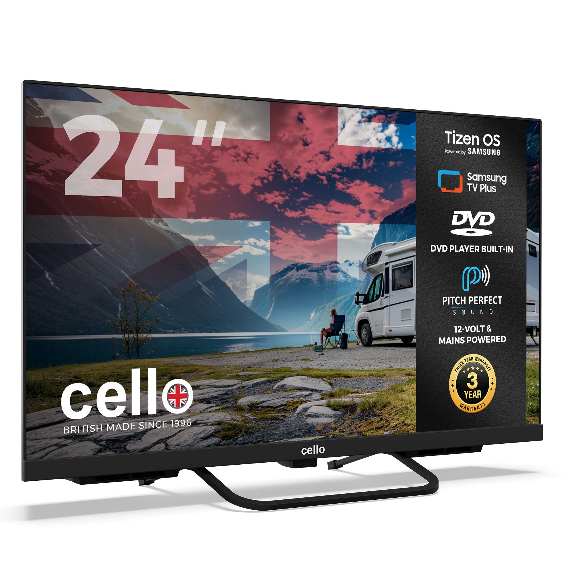 Cello CTrav-24TZF LED-Fernseher (60,96 cm/24 Zoll, HD, Smart-TV)