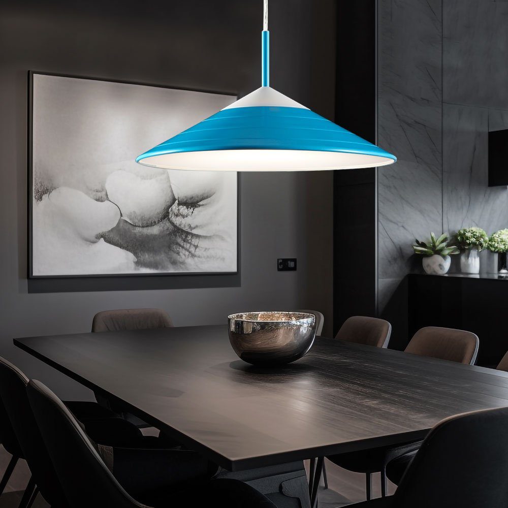 Pendelleuchte Esszimmerlampe E27 Hängelampe LED Hängeleuchte Warmweiß, inklusive, Leuchtmittel Reality Leuchten blau Pendelleuchte,