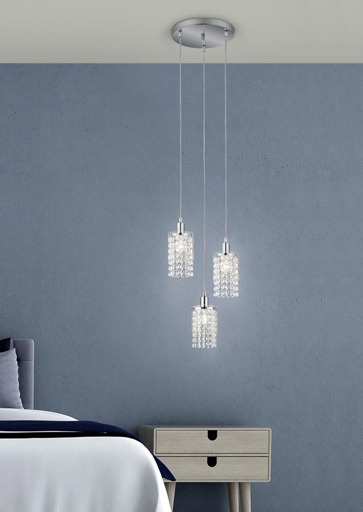 etc-shop LED Pendelleuchte, Leuchtmittel inklusive, Hänge Leuchte Warmweiß, dimmbar Kristall Pendel Glas Lampe Farbwechsel, Decken