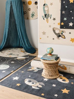 Kinderteppich Apollo, benuta, rund, Höhe: 6 mm, Kunstfaser, Berber, Ethno-Style, Wohnzimmer
