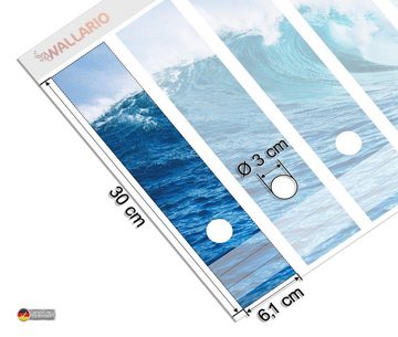 Wallario Etiketten Eindrucksvolle Welle im Ozean, Ordnerrücken-Sticker in verschiedenen Ausführungen
