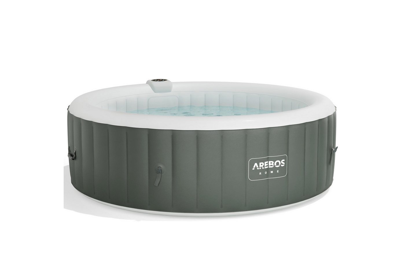 Arebos Whirlpool ROME aufblasbar für bis zu 6 Personen mit 130 Massagedüsen, (Komplett-Set, 208 x 208 cm), für Outdoor & Indoor