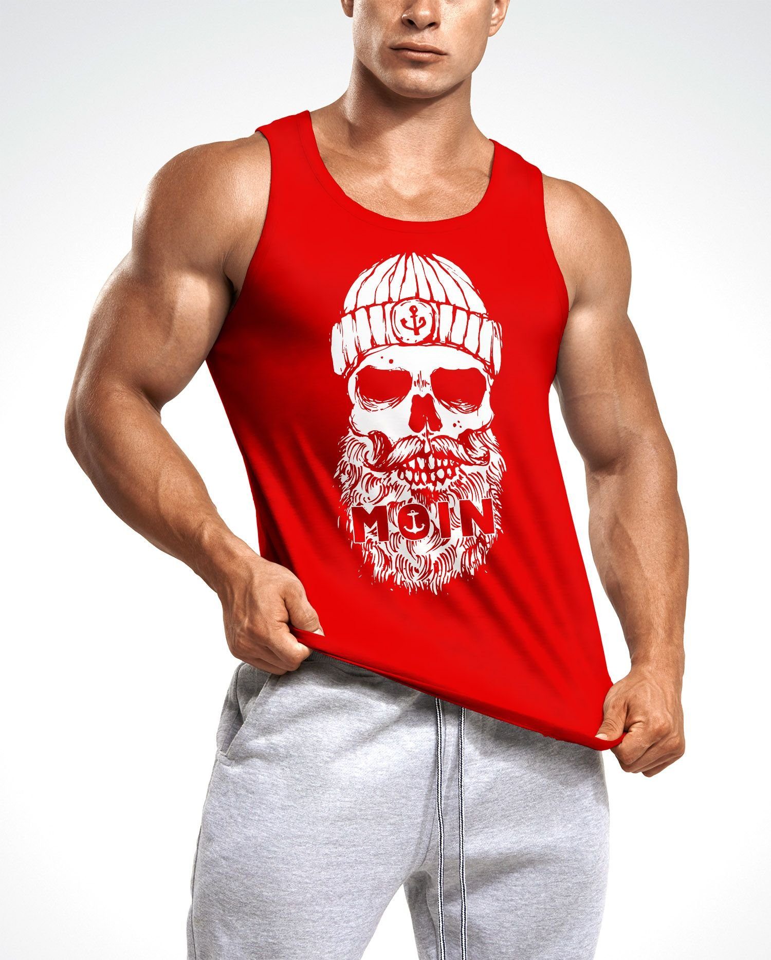 Neverless Tanktop Herren Tank-Top Moin Totenkopf günstig online kaufen