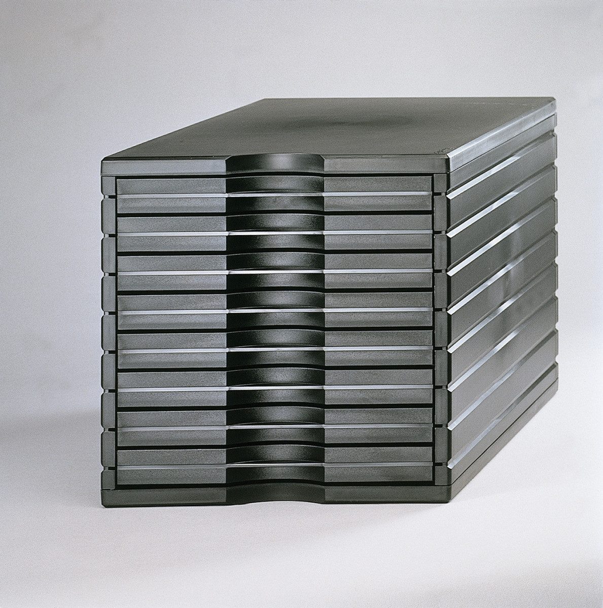 STYRO Organizer Schubladenbox styrotop A4 8 Fächer schwarz