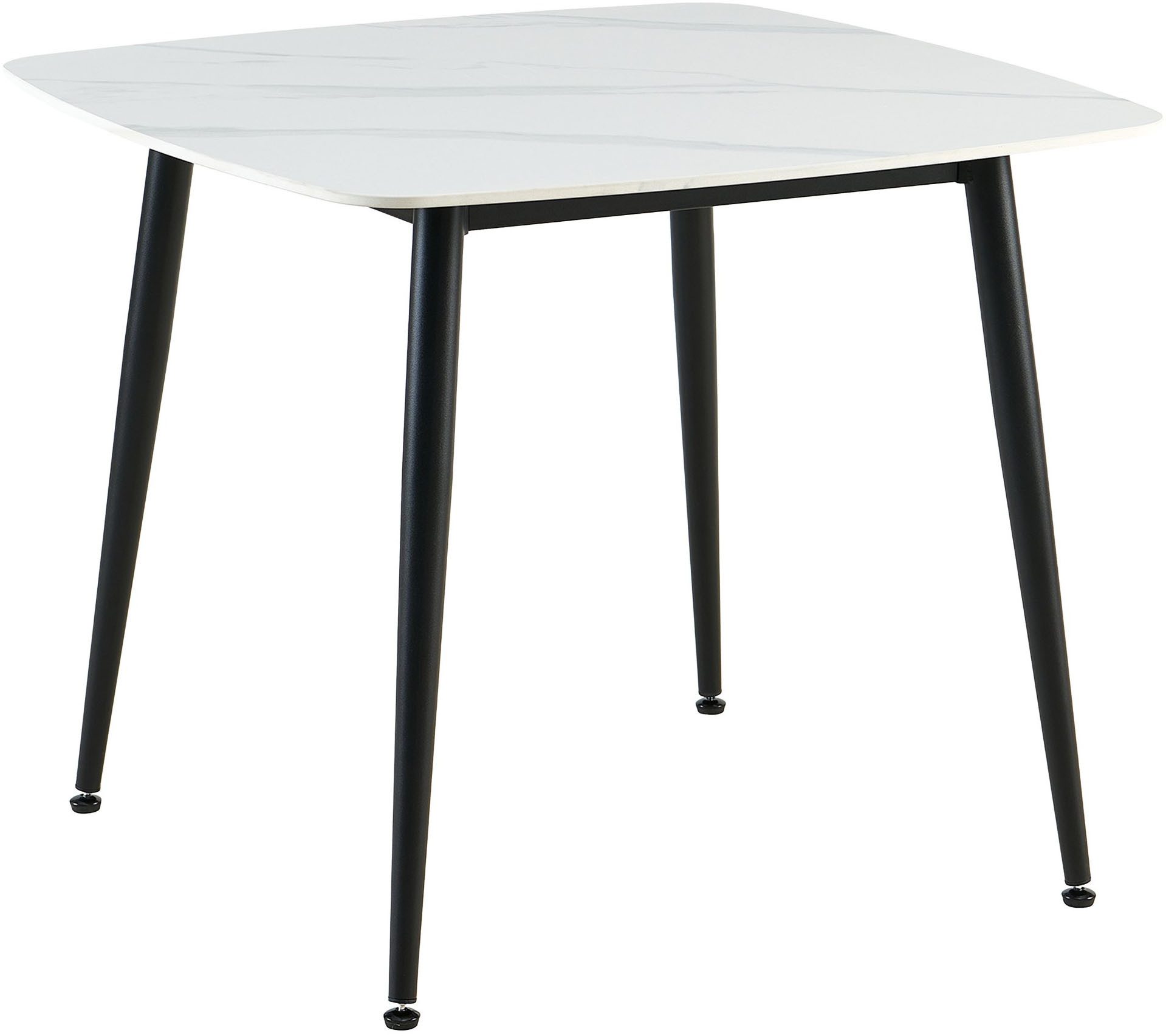 byLIVING Esstisch VERONA, Tischplatte weiß, bis 100 kg, 4-Fußgestell, 4 Sitzplätze