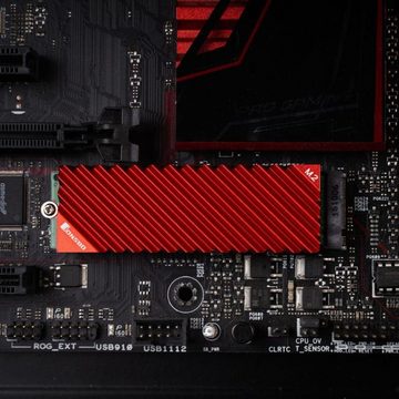 Jonsbo CPU Kühler M.2-3 Red, SSD Kühlkörper, Air Cooling Radiator, Rot