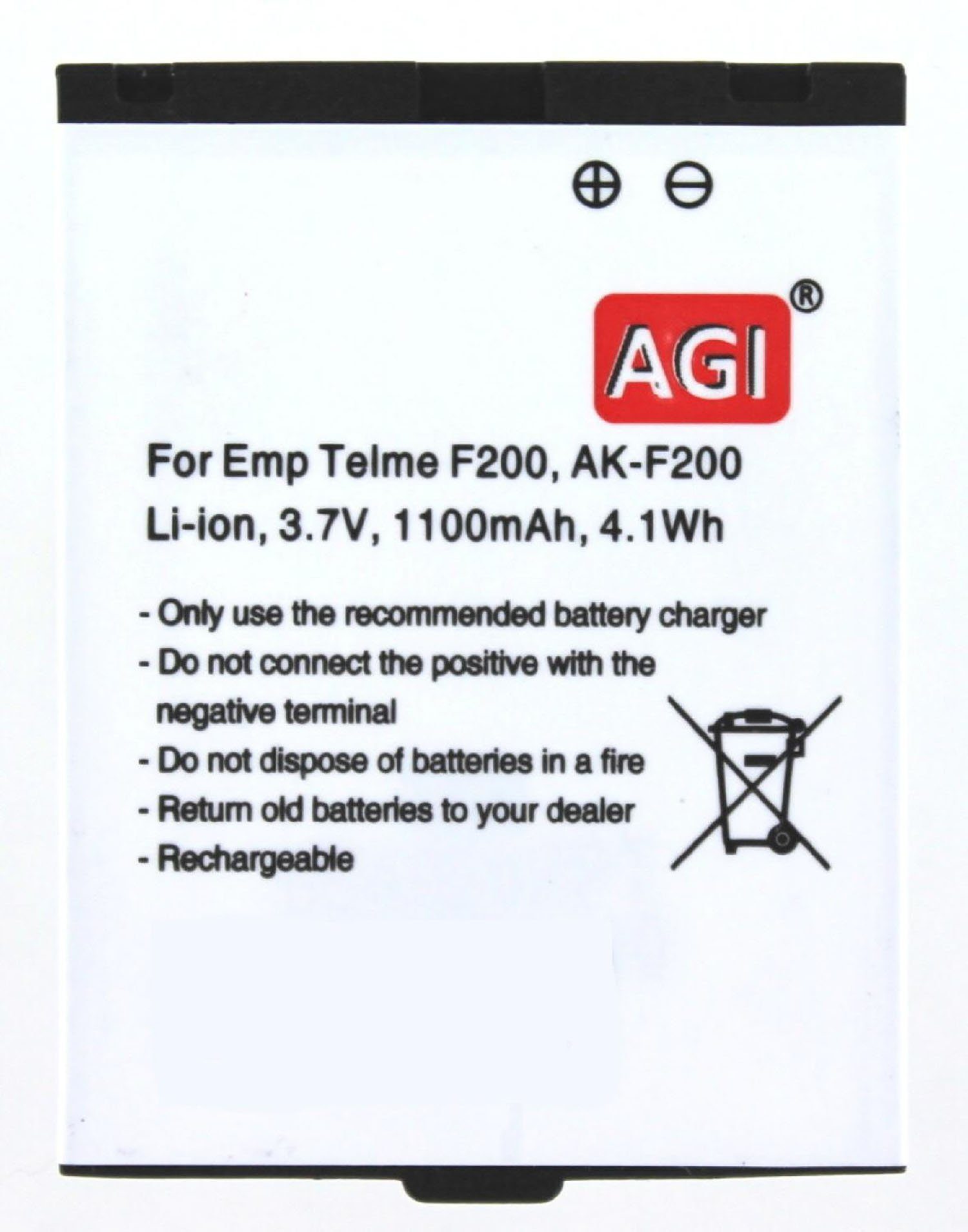 AGI Akku Akku mit Emporia Telme F210, kompatibel Akku Flip Flip, F210 F200