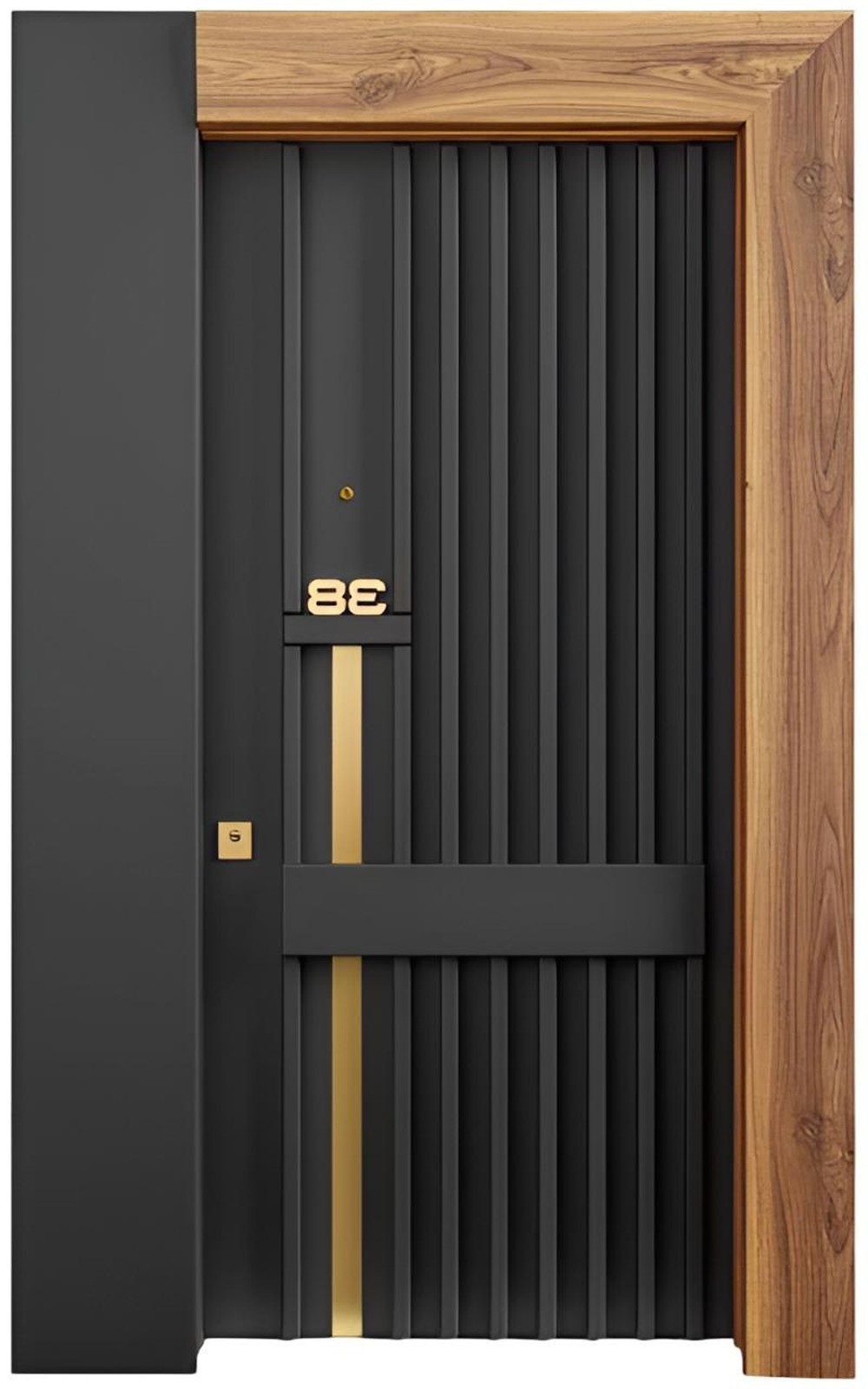 JVmoebel Brandschutztür Schwarze Haustüren Sicherheitstür Metalltüren Hoteltüren, Made in Europa