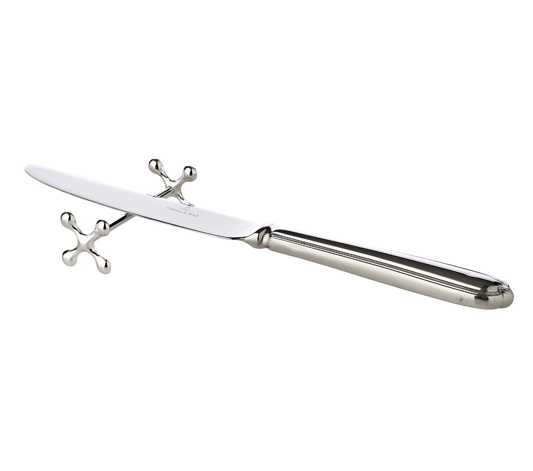 EDZARD Besteckhalter Messerbank-Set Kreuz, 6er-Set, Silber-Optik, edel versilbert, anlaufgeschützt, H 3 cm