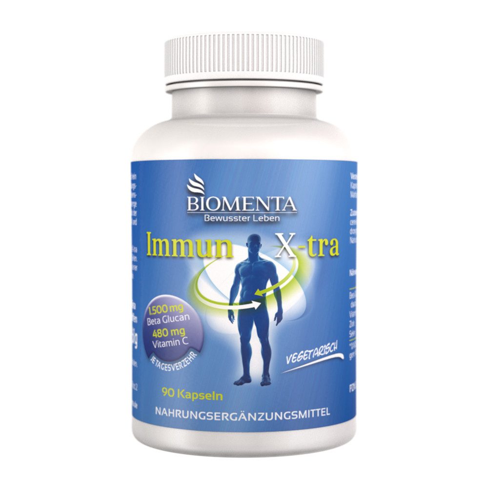 BIOMENTA Immun X-tra - 90 Beta Glucan Kapseln mit Vitamin C, Zink, Selen Kapseln, 90 St., 77.61 g