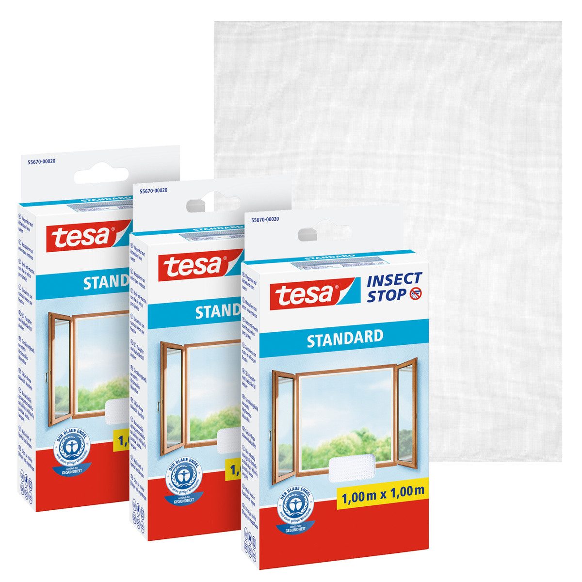 Insektenschutz-Fensterrahmen Insect Stop Standard Fliegengitter für Fenster - 1.0 m : 1.0 m
