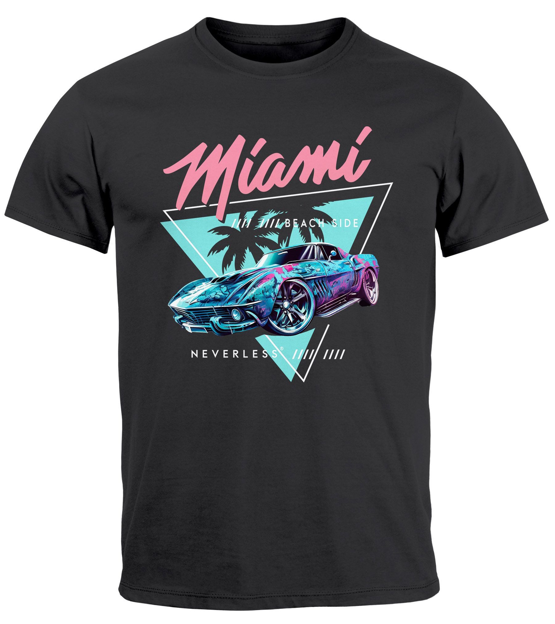 Neverless Print-Shirt Herren T-Shirt Bedruckt Miami günstig online kaufen