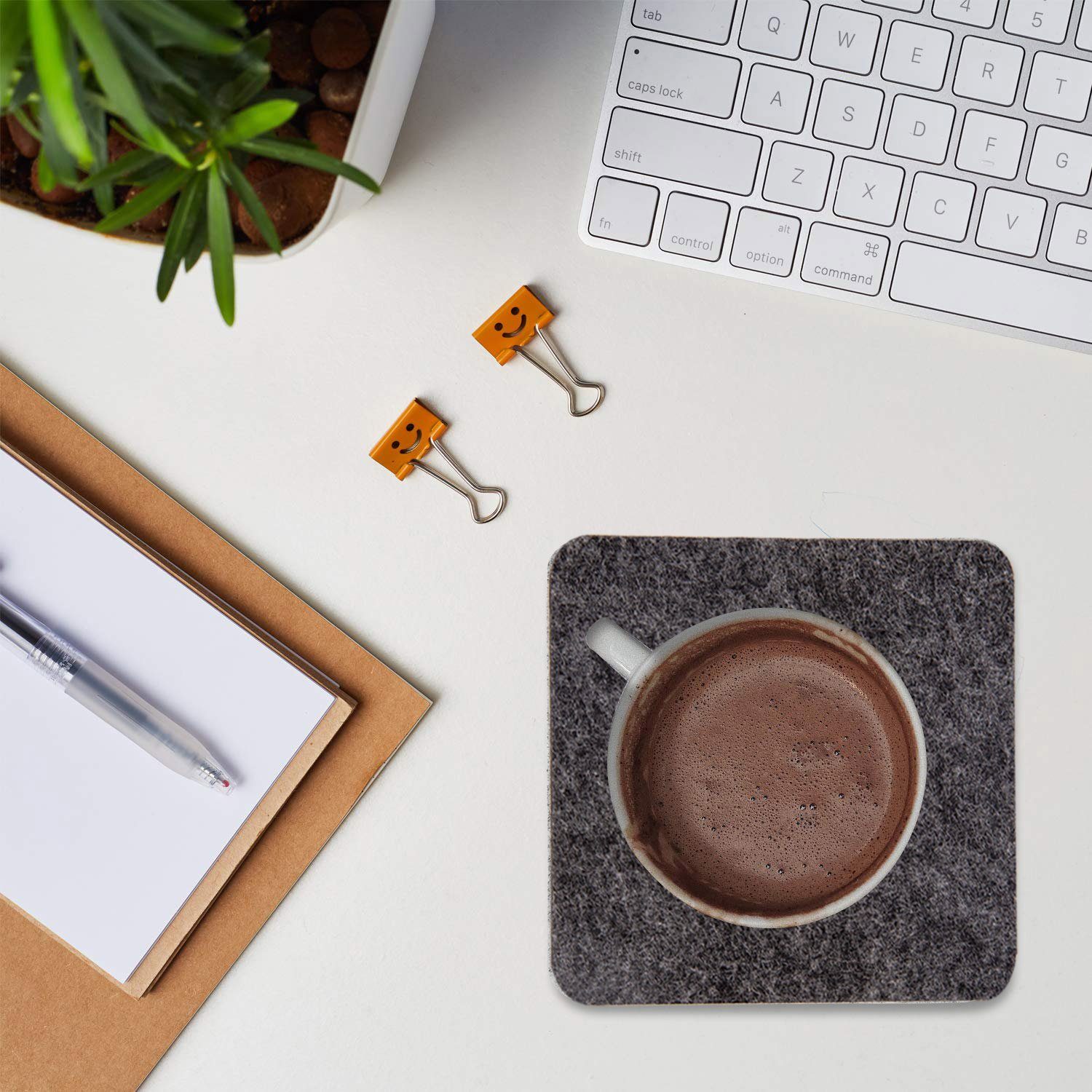 wortek Tischläufer Filz Tischset + Untersetzer Katze (Set 4 + 8-tlg), waschbar