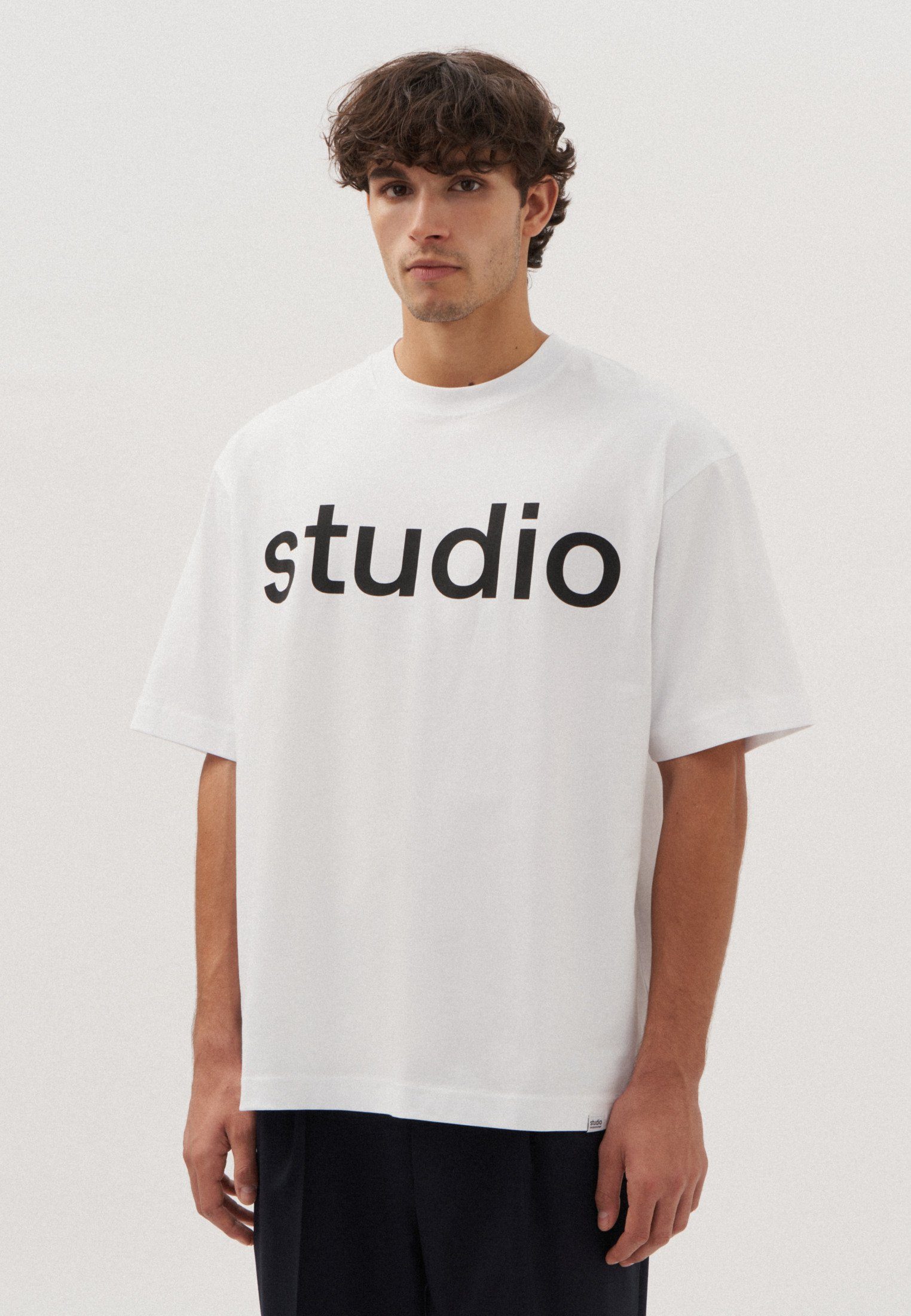 Kurzarm Studio seidensticker T-Shirt Rundhals studio Uni