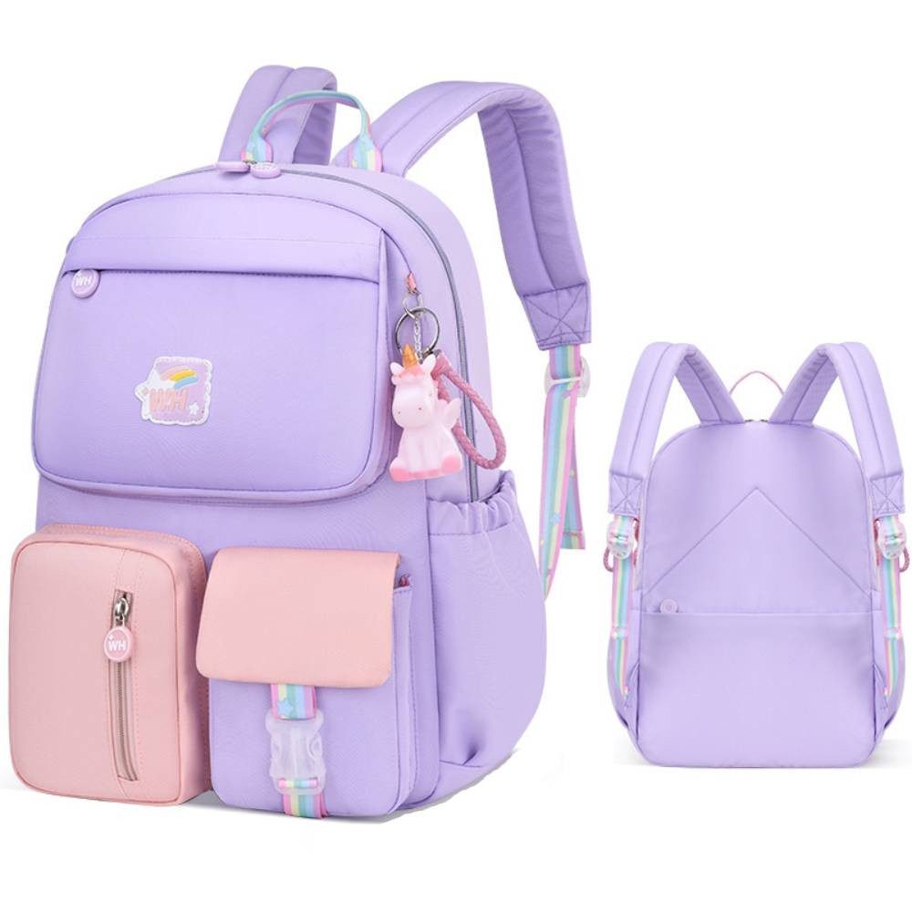 Blusmart Schulrucksack Atmungsaktiver Mädchen-Rucksack aus leichtem (Wasserdichten Nylon, Süßer Freizeitrucksack), Für Schüler der 3. bis 5. Klasse