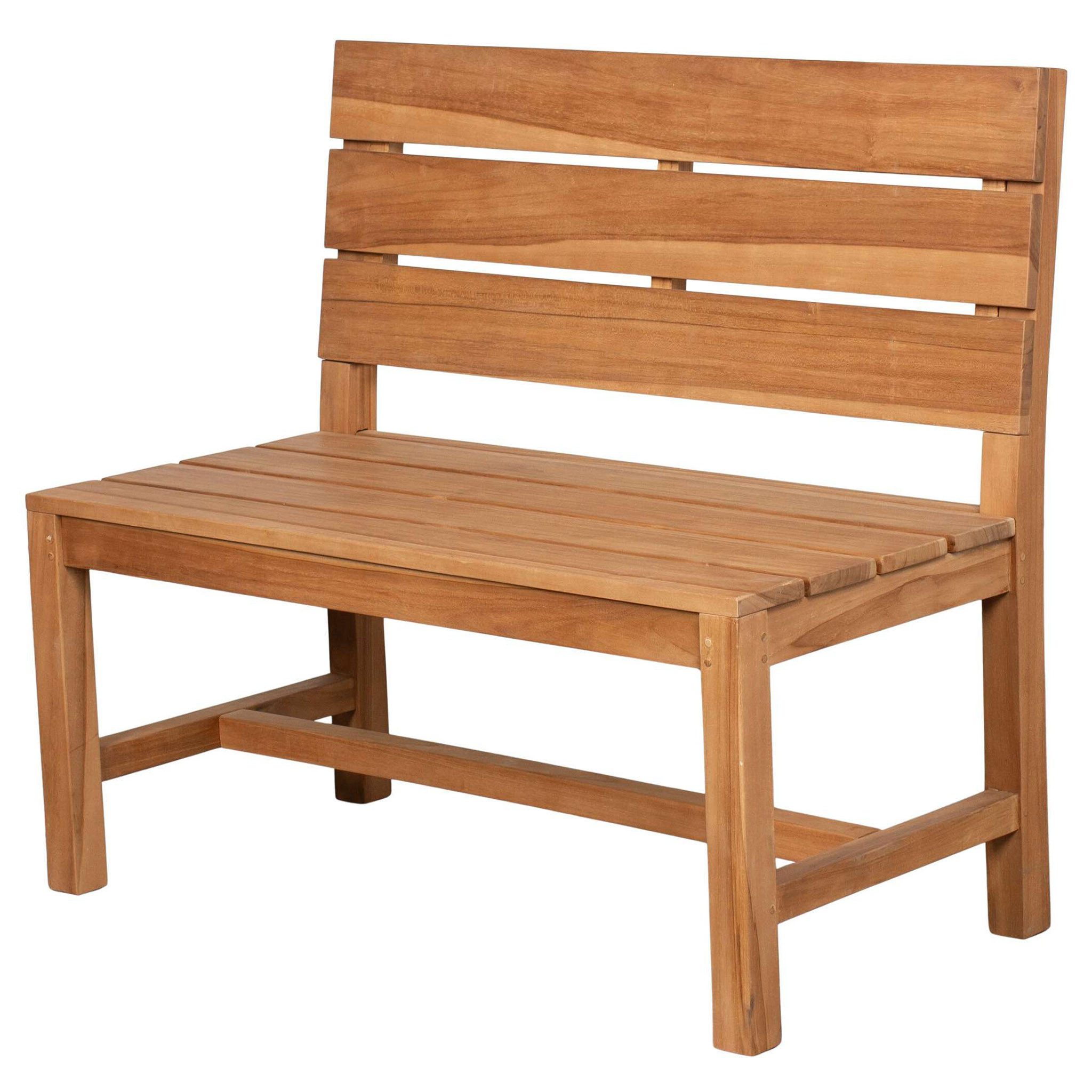 bene living Gartenbank Lewes ohne Armlehnen 100 cm - Teakholz, minimalistisches Design - schlanke Form
