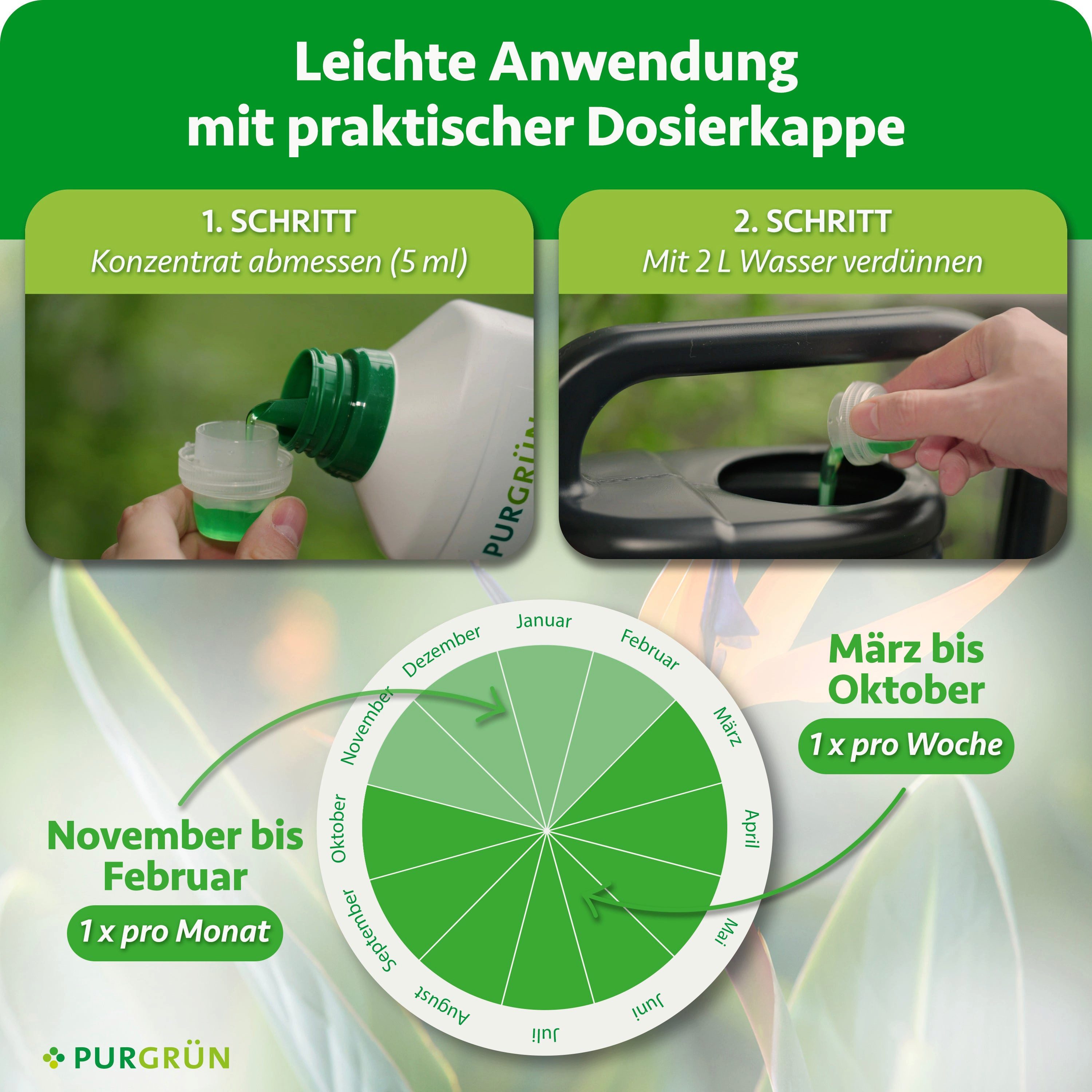 Purgrün Blumendünger Strelitzien Dünger, NPK 10+8+6, für prächtige Blüten, 1L, Flüssigdünger, 1-St., 1 Liter – Bild 5 von 5