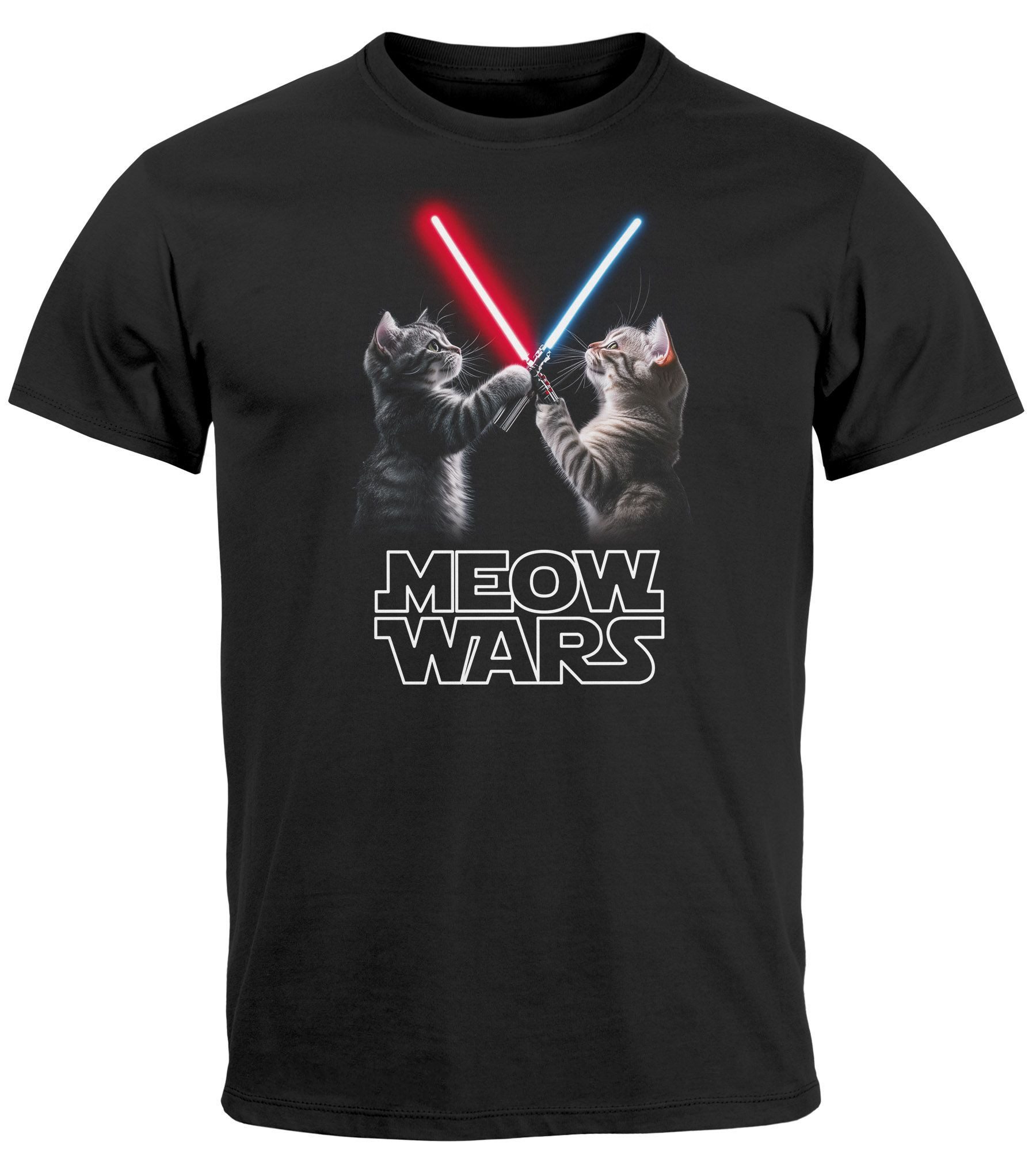MoonWorks Print-Shirt Herren T-Shirt Katzen Meme günstig online kaufen