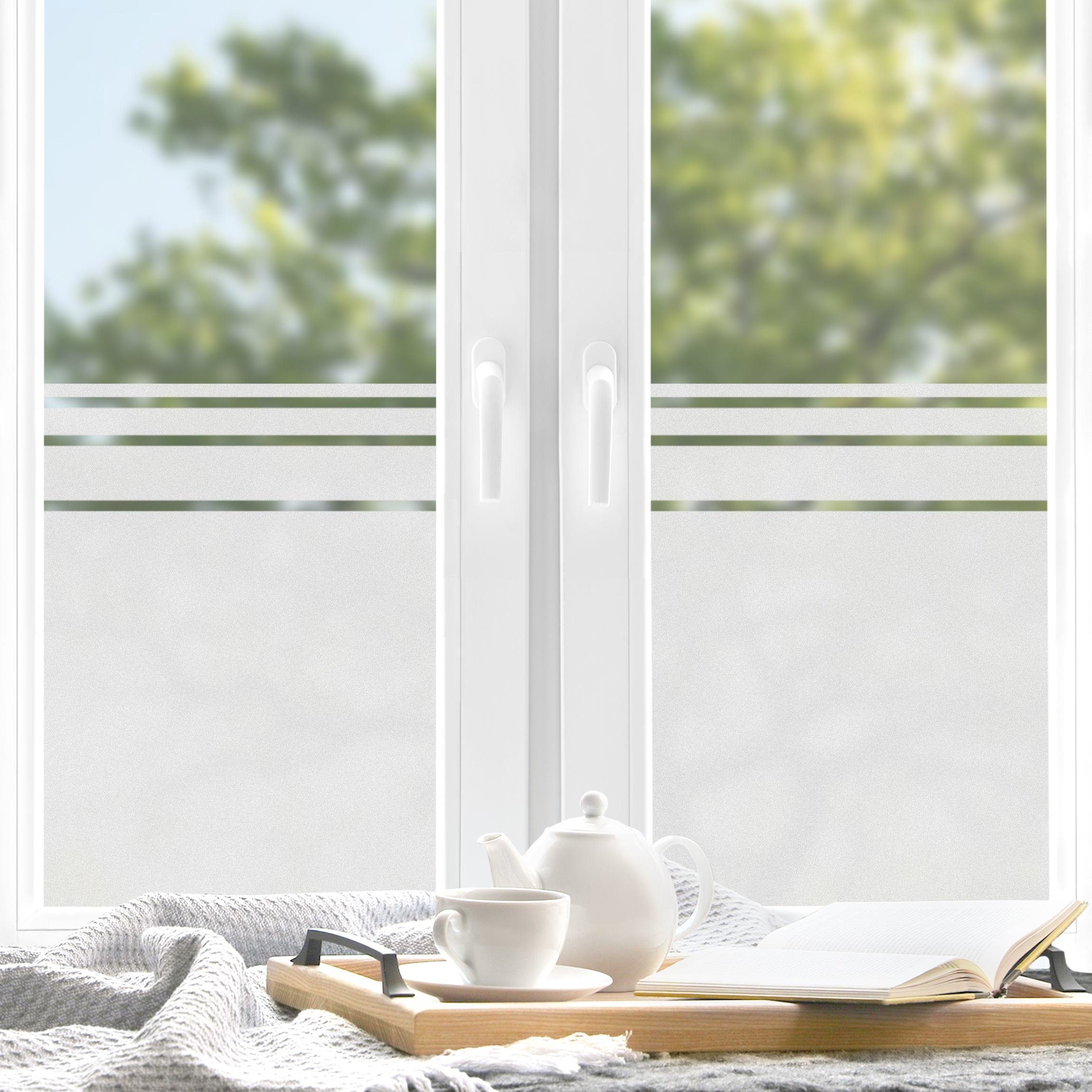 Bilderdepot24 Fensterfolie statisch haftend Motiv Fensterdeko Streifen Muster Bordüre Muster, blickdicht, Innen Fenster Tür Balkontür Küche Badezimmer Wohnzimmer Schlafzimmer