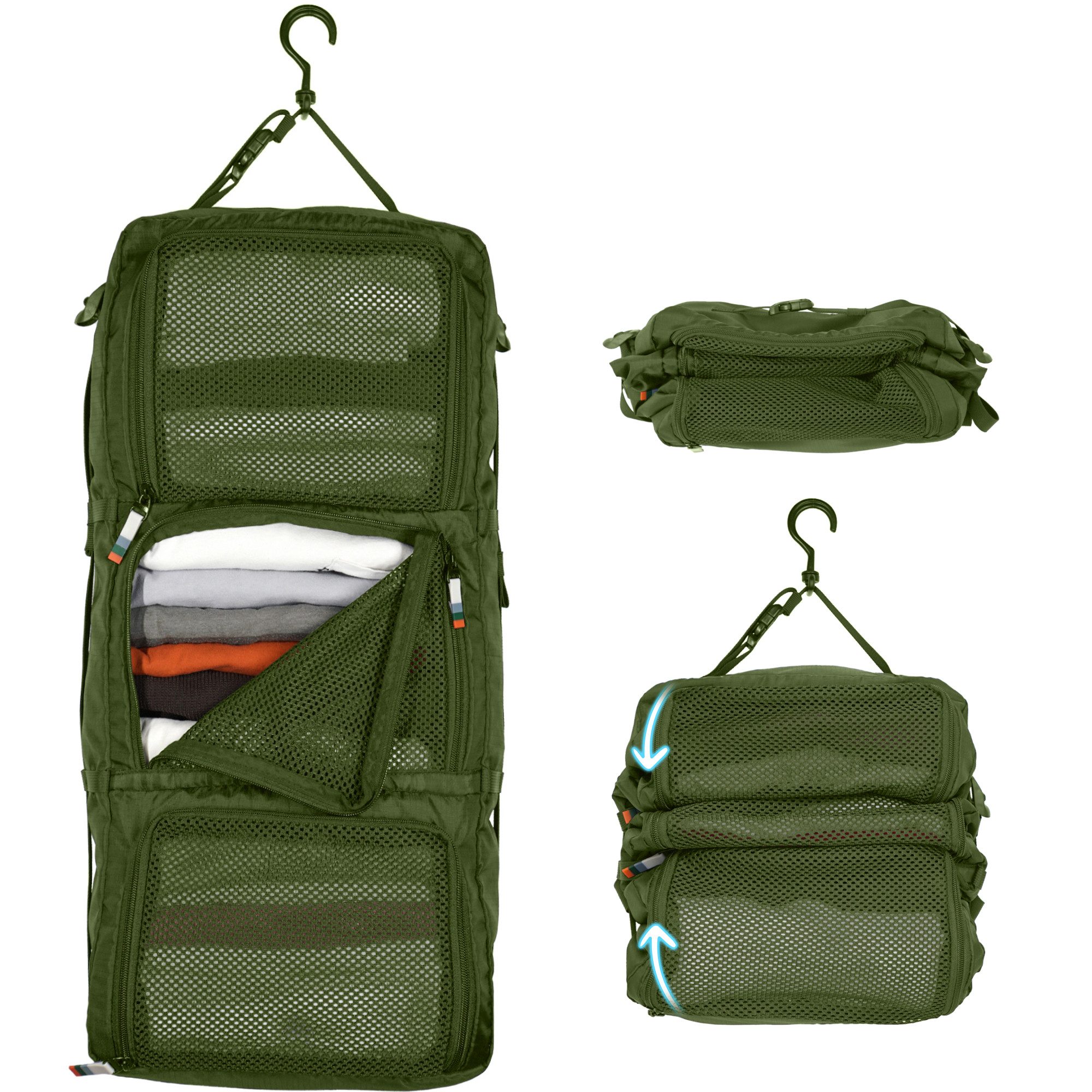 TRAVEL DUDE Kofferorganizer Hängende Packwürfel, Packwürfel, Packtaschen, Packing Cubes (keine, keine), aus recycelten Plastikflaschen