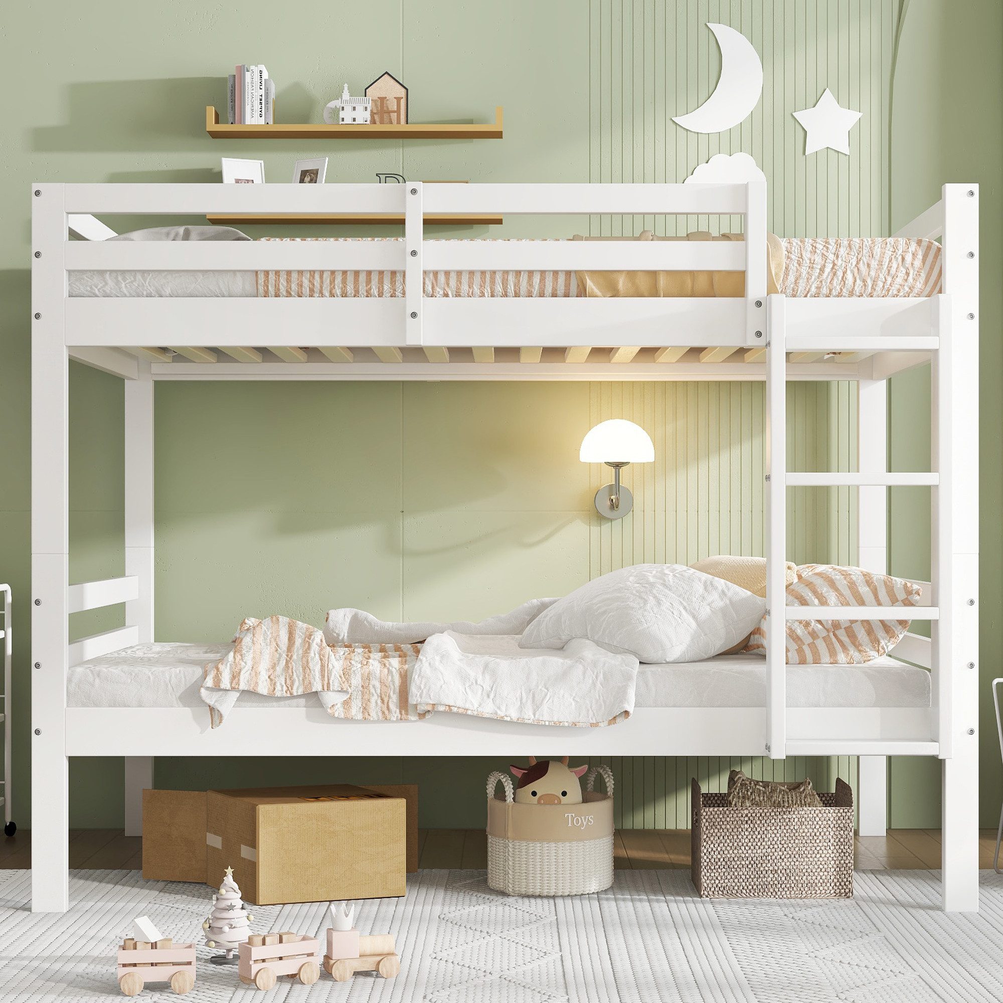 Flieks Etagenbett, Massivholz Kinderbett Umwandelbar 90x200cm günstig online kaufen