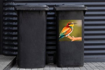 MuchoWow Wandsticker Vögel - Bienenfresser - Regenbogen - Tiere (1 St), Mülleimer-aufkleber, Mülltonne, Sticker, Container, Abfalbehälter
