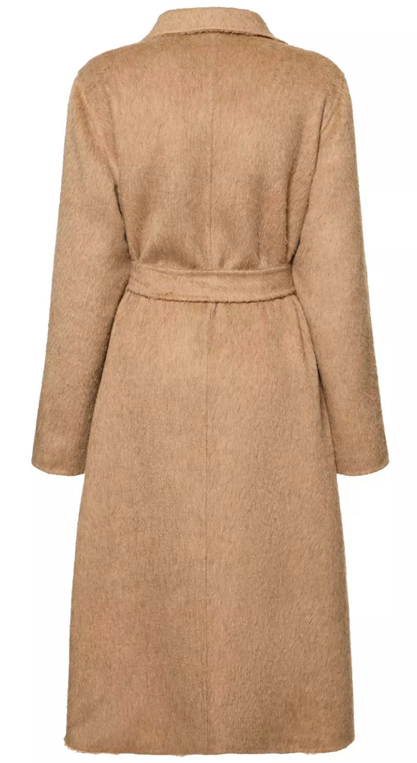 Max Mara Wollmantel Kamelmantel Mantel Wintermantel Parka Mit Gürtel Passendem Bindegürtel, Fronttaschen, Reverskragen