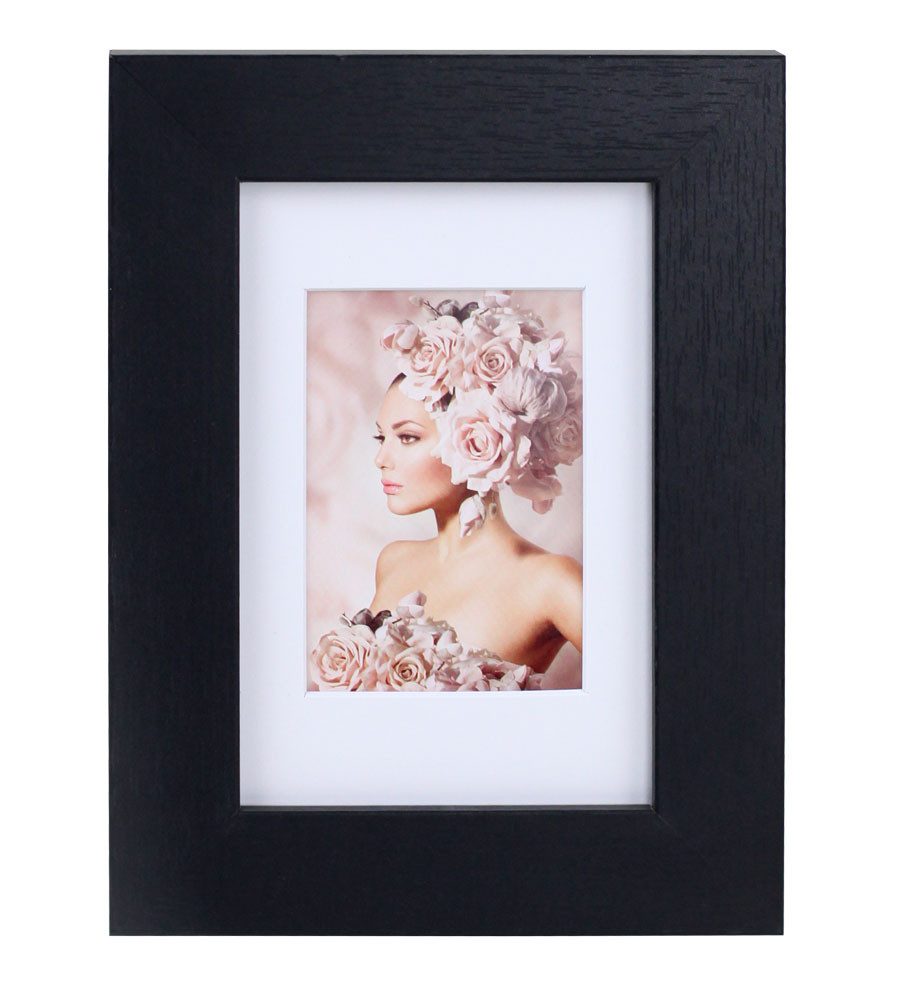 IDEAL TREND Bilderrahmen 5er Pack Holz Bilderrahmen Foto Plexi Rahmen Acryl Collage Wanddeko Po, für 5 Bilder (5 St), MDF Bilderrahmen mit Passepartout und Kunststoffglas
