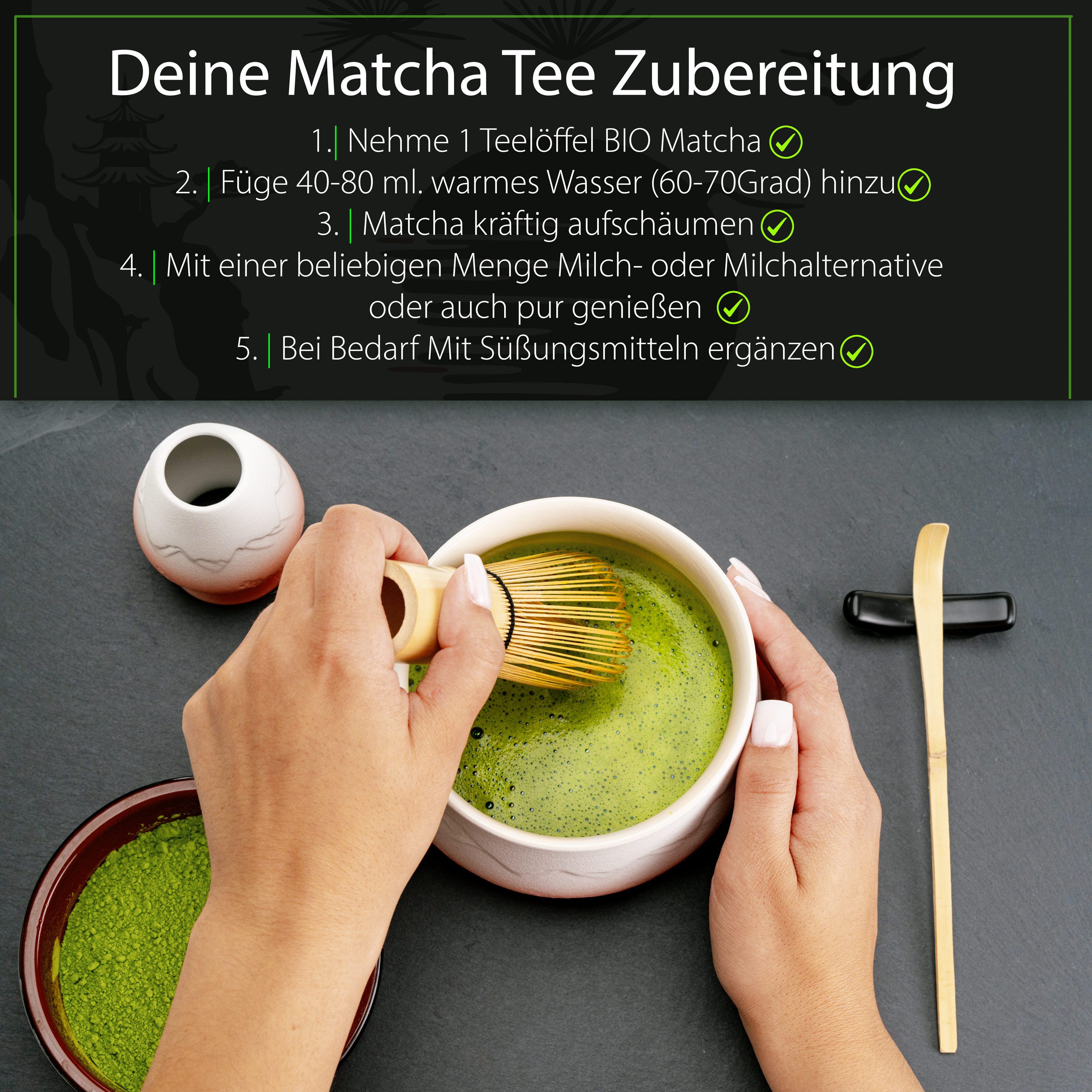 Kemes Tee Matcha Pulver BIO Qualität Ceremonial Grade 100 Gramm Matchapulver, BIO